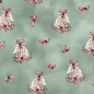 Preview: French Terry Digital - Boho Pferde - Grün