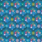 Preview: Jersey Digital Fiona Hewitt - Floral - Blue