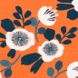 Preview: Jersey Retro Blumen - Orange - Reststück ca. 175 cm