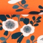 Preview: Jersey Retro Blumen - Orange - Reststück ca. 175 cm