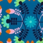 Preview: Baumwolle - Samba by Jjolijou - Blumen - Dunkeltürkis