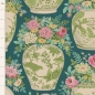 Preview: Tilda Patchwork Stoff Baumwolle - Chic Escape Flowervase Petrol