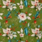Preview: Baumwolle Webware - Eisvogel Blumen by Klaranähta - Grün