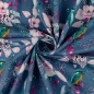 Preview: Baumwolle Webware - Eisvogel Blumen by Klaranähta - Blau