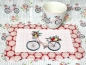 Preview: Fahrrad Mug Rug - gequiltetes Platzdeckchen - Tilda Old Rose Dots