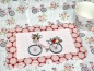 Preview: Fahrrad Mug Rug - gequiltetes Platzdeckchen - Tilda Old Rose Dots