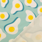Preview: Hamburger Liebe - 8m Ballen - Sunny Side Up - French Terry Back Side Druck - Mint