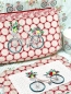 Preview: Fahrrad Mug Rug - gequiltetes Platzdeckchen - Tilda Old Rose Stripes
