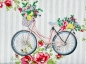 Preview: Täschchen - Fahrrad Blumen und Streifen