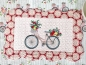Preview: Fahrrad Mug Rug - gequiltetes Platzdeckchen - Tilda Old Rose Dots
