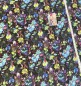 Preview: Baumwolle Popeline Digital Blumen - Schwarz/Blau