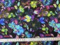 Preview: Jersey Digital Flower - Black - Reststück ca. 165 cm