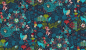 Preview: Baumwolle Patchwork - Odile Bailloeul - Land Art 2 - Wiese Blau