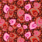 Preview: Baumwolle Patchwork - Odile Bailloeul - Tropicalism - Small Begonia Rouge
