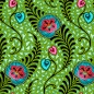 Preview: Baumwolle Patchwork - Odile Bailloeul - Tropicalism - Orchidees Green