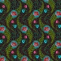 Preview: Baumwolle Patchwork - Odile Bailloeul - Tropicalism - Small Orchidees Dark