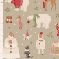 Preview: Tilda Patchwork Stoff Baumwolle - Merry Little Christmas - Winterfriends Clay - Reststück ca. 50 cm