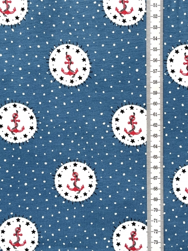 Jersey Anker Punkte - Blau