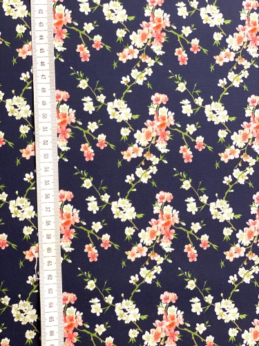 Preview: Baumwolle Popeline Streublumen - Blau