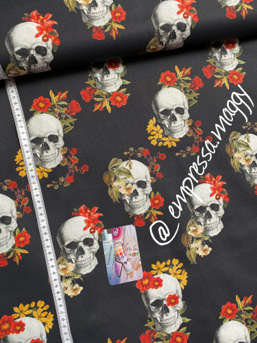 Preview: Frieda Totenkopf Canvas Antrazit