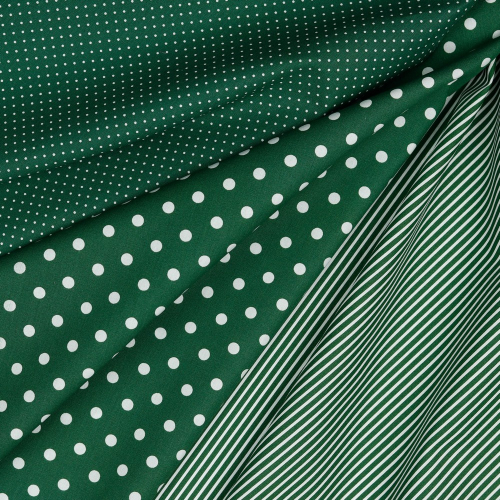 Preview: Baumwolle Popeline - Big Dots - Dunkelgrün