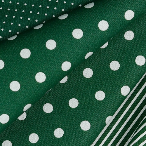 Preview: Baumwolle Popeline - Big Dots - Dunkelgrün