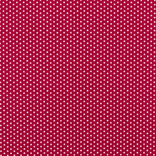 Baumwolle Popeline - Mini Stars - Cerise