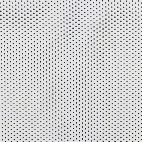 Preview: Baumwolle Popeline - Mini Stars - Weiß/Blau