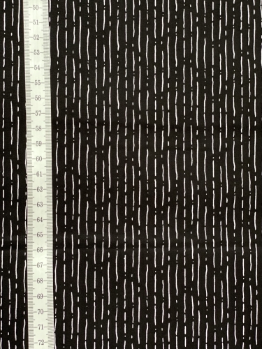 Preview: Baumwolle Popeline - Irregular Stripes - Schwarz
