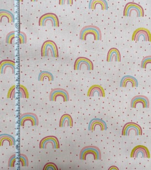 Preview: Baumwolle Popeline - Rainbowglitzer - Rosa - Reststück ca. 145 cm