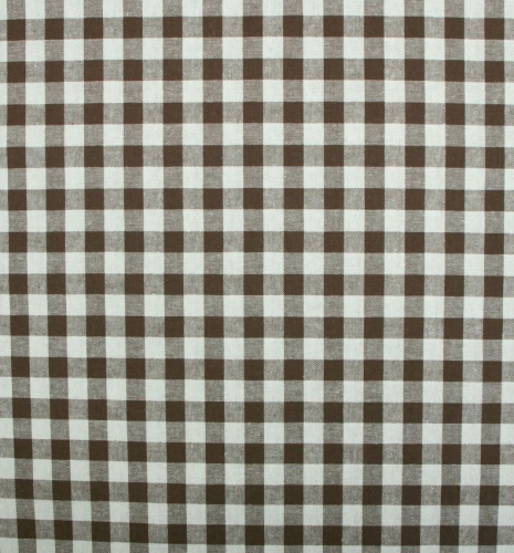 Baumwolle Webware - Vichy Karo - 10 mm - Weiß/Braun