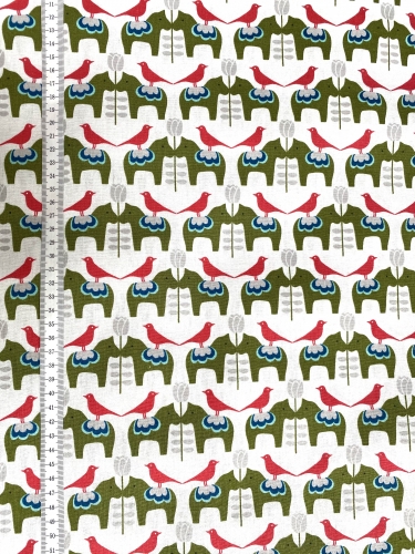 Preview: Mees&Mees für Kokka - Canvas - Dala Love - Creme