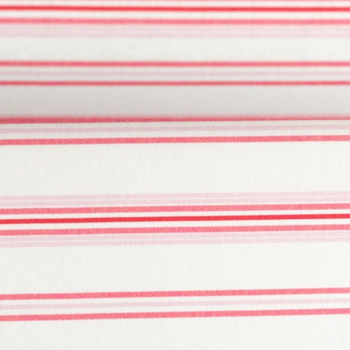 Preview: Baumwolle - Streifen - Rosa/Creme