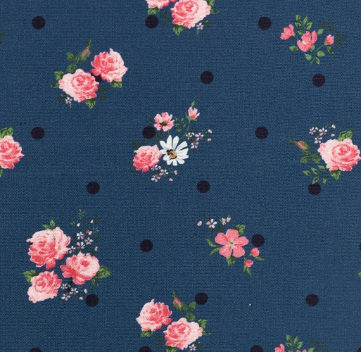 Baumwolle - Rosen - Dots