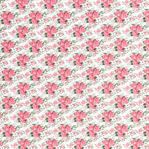Preview: Baumwolle - Rosen - Weiß
