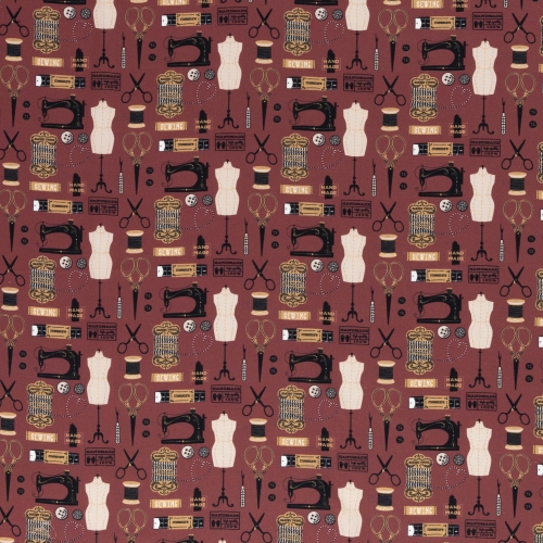 Preview: Baumwolle - Nähutensilien - Burgundy