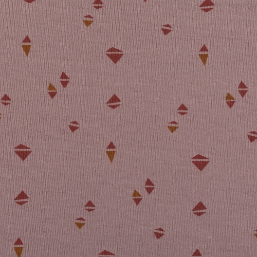Interlock-Jersey Swafing - Bunte Rauten - Altrosa