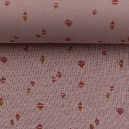 Interlock-Jersey Swafing - Bunte Rauten - Altrosa