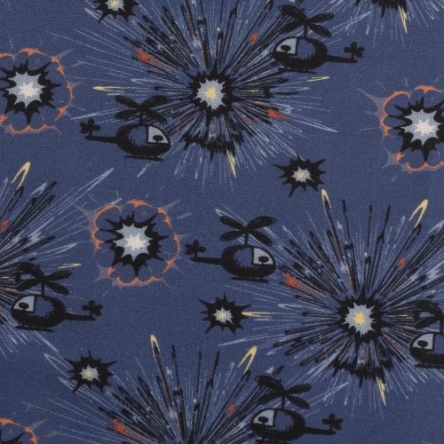 Swafing Baumwolle Webware - Happy Metal by Steinbeck - Hubschrauber