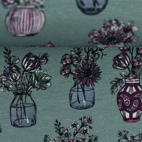 Swafing Sweat -  ALL MY FLOWERS BY LILA-LOTTA - Altgrün