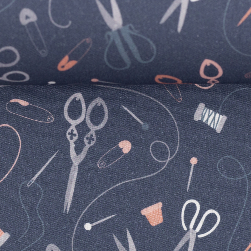 Preview: Baumwolle - Sewing - Graublau