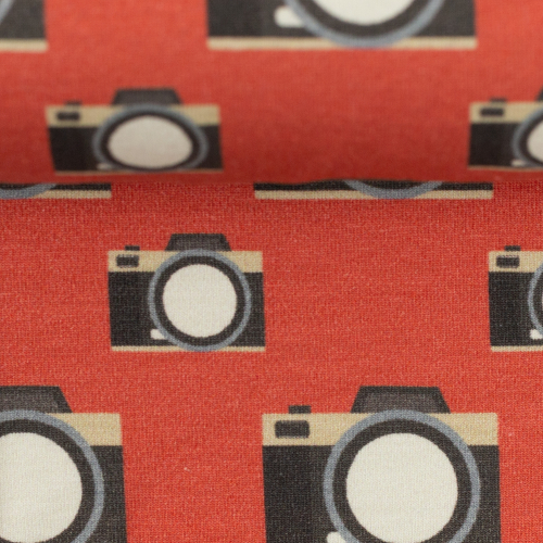 Swafing Sweat French Terry - Retro - Kamera Rot