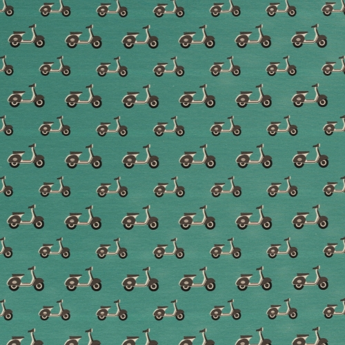 Preview: Swafing Sweat French Terry - Retro Moped Grün