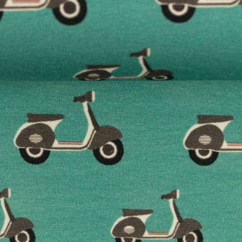 Preview: Swafing Sweat French Terry - Retro Moped Grün