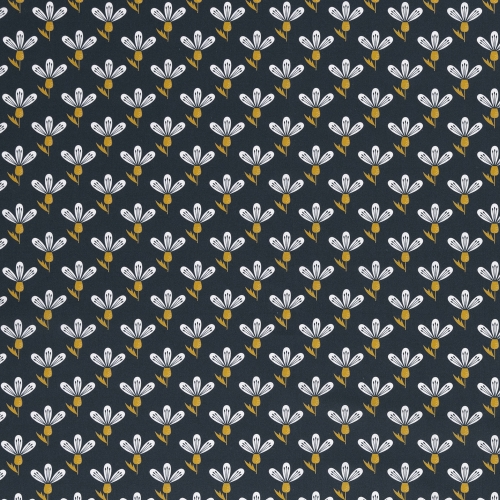 Preview: Swafing Baumwolle Webware - Jule - Blumen - Groß - Dunkelblau
