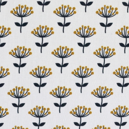 Swafing Baumwolle Webware - Jule - Blüten - Punkte - Weiß