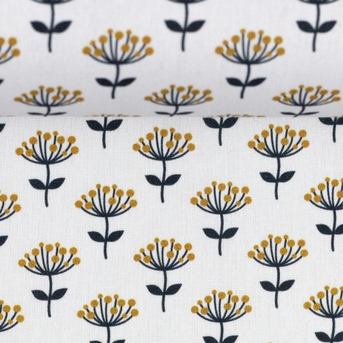 Preview: Swafing Baumwolle Webware - Jule - Blüten - Punkte - Weiß