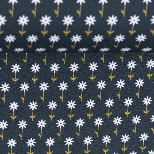 Preview: Swafing Baumwolle Webware - Jule - Blumen -Klein - Dunkelblau