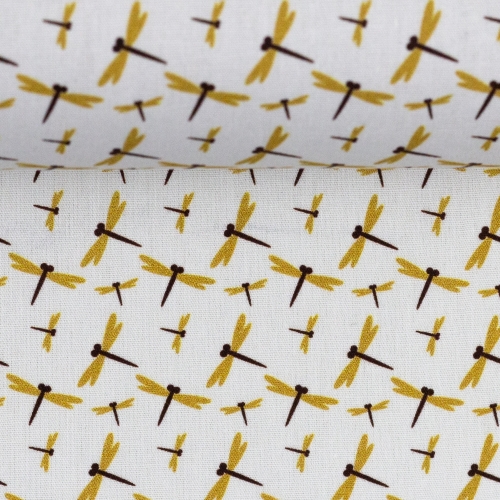 Preview: Swafing Baumwolle Webware - Jule - Libellen - Weiß