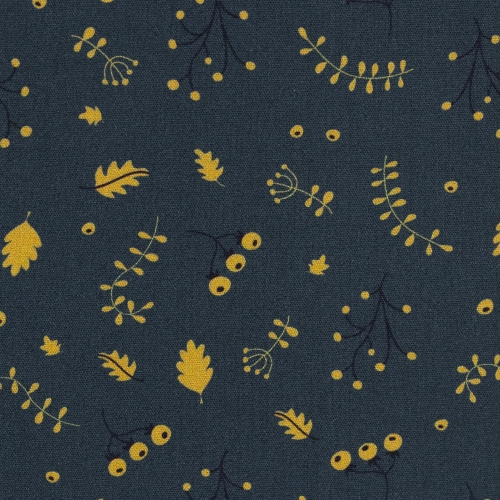 Swafing Baumwolle Webware - Jule - Blätter - Dunkelblau